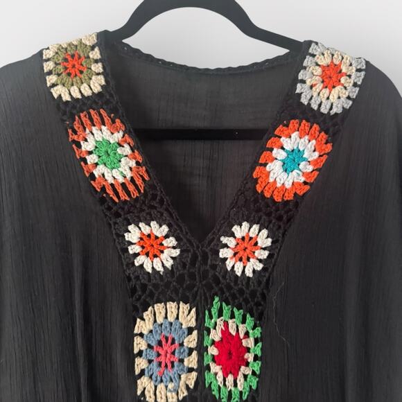 Boutique Floral Crotchet Boho Style Cover Up Dress - Picture 3 of 10